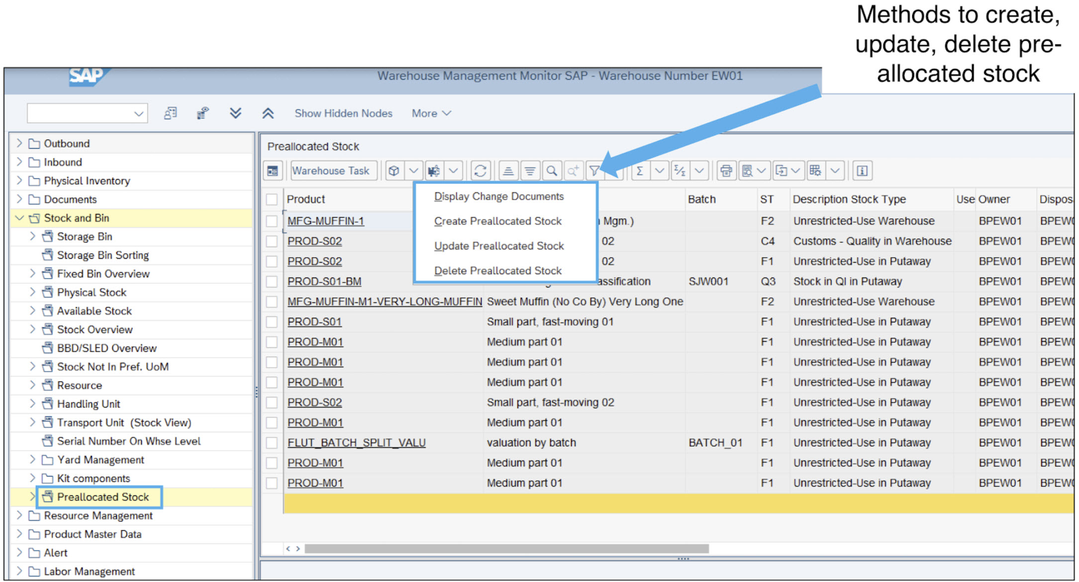 Preallocated Stock in Warehouse Monitor for EWM on S/4HANA 2020